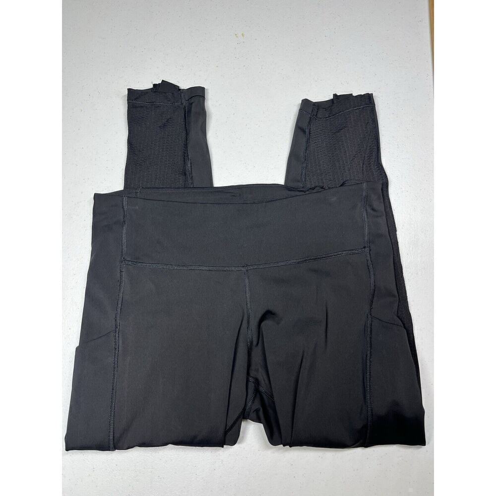 Athleta Women's Size Large Black Ultimate Run 7/8 Tight Mesh Ankle Zip - Picture 1 of 6